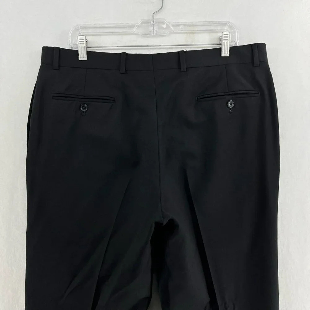 Tommy Hilfiger Men's Pants Sz 36x30 Black Classic Straight Leg Pure Wool Trouser - Picture 8 of 11
